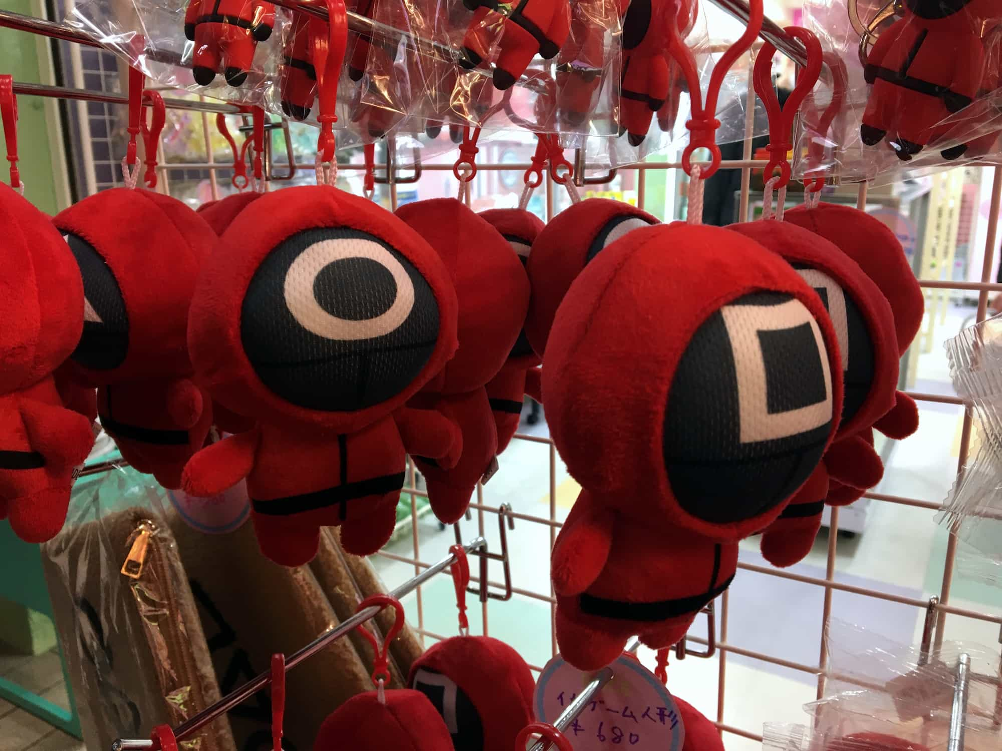 Squid Game plushies in Harajuku