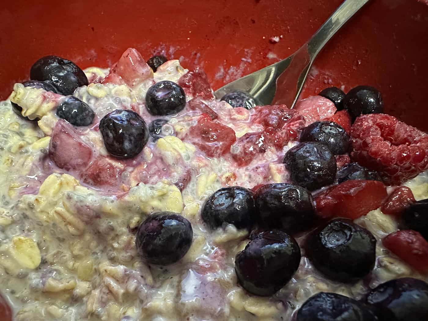 A delicious cup of overnight oats.