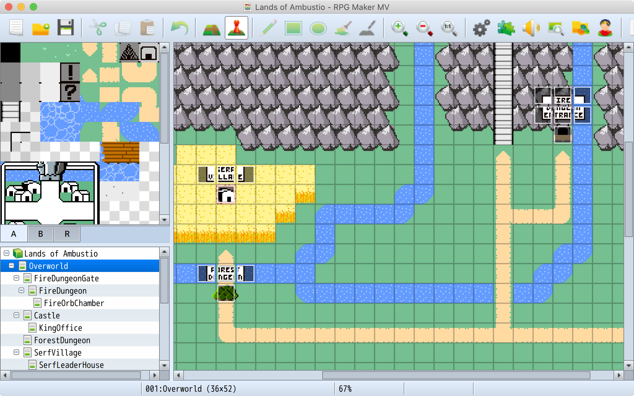 RPG Maker MV map editor window