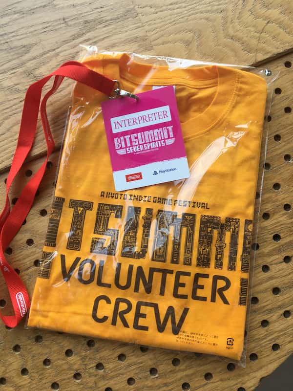 BitSummit 2019 Volunteers T-shirt and badge