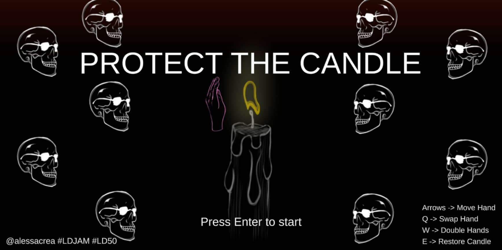 Protect the Candle game main screen
