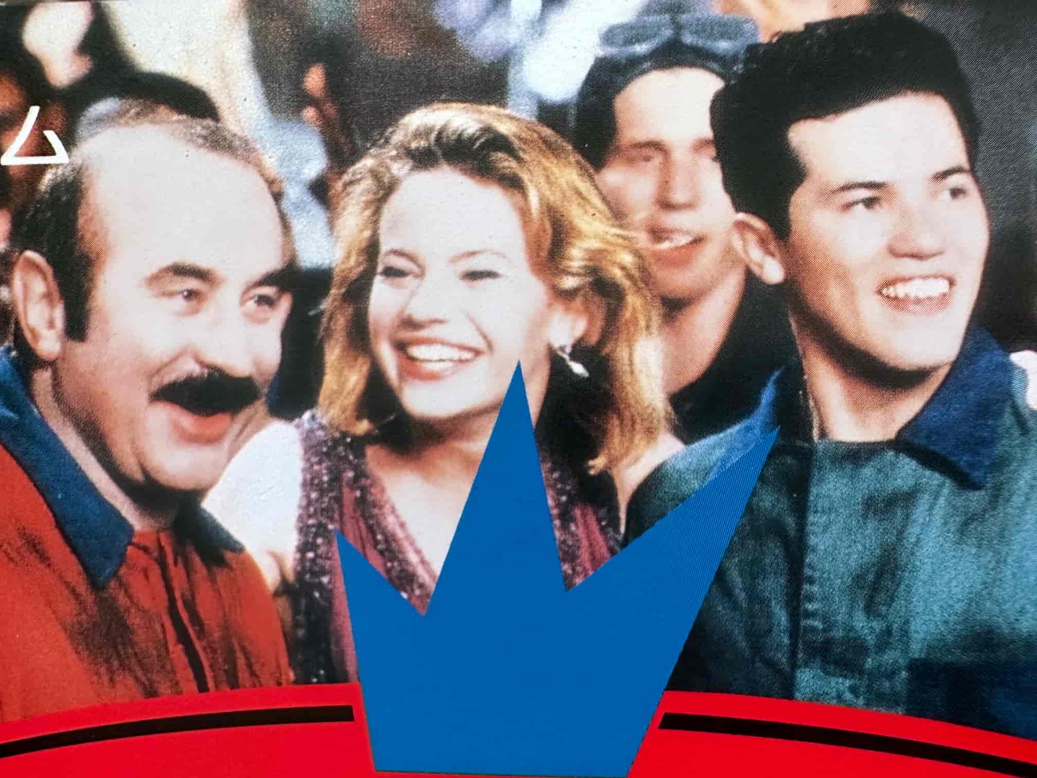 A photo featuring Bob Hoskins as Mario, John Leguizamo as Luigi, and Samantha Mathis as Princess Daisy.