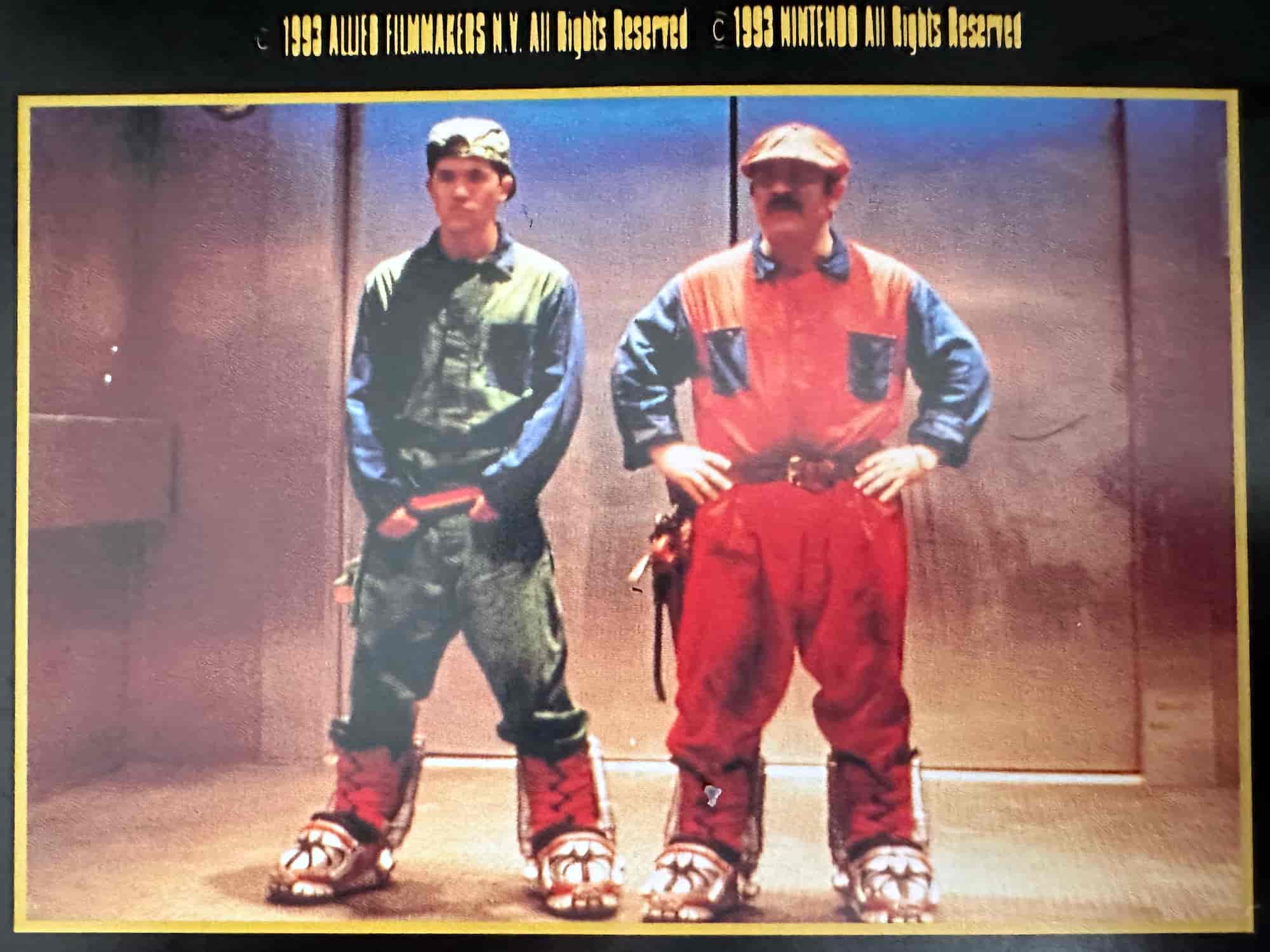 Mario & Luigi wearing their iconic red and green outfits, with Thwomp Stompers on their feet.