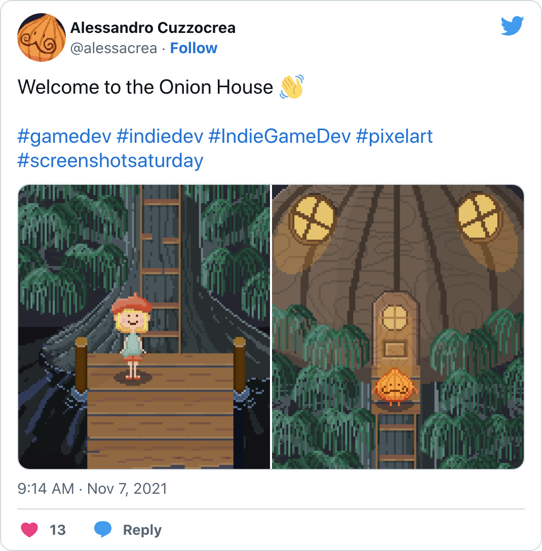 Welcome to the Onion House #gamedev #indiedev #IndieGameDev #pixelart #screenshotsaturday